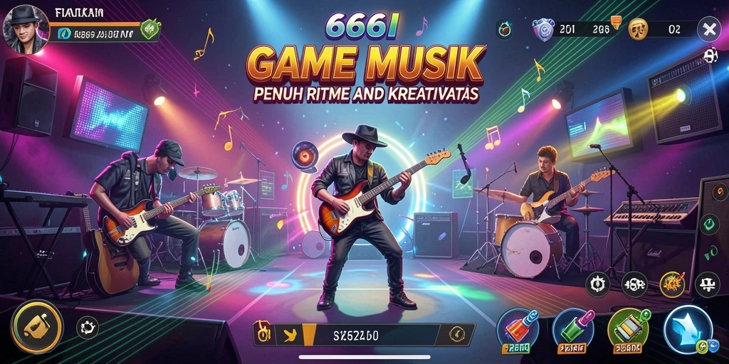 Tampilan gameplay 666I yang menampilkan tantangan musik yang seru.