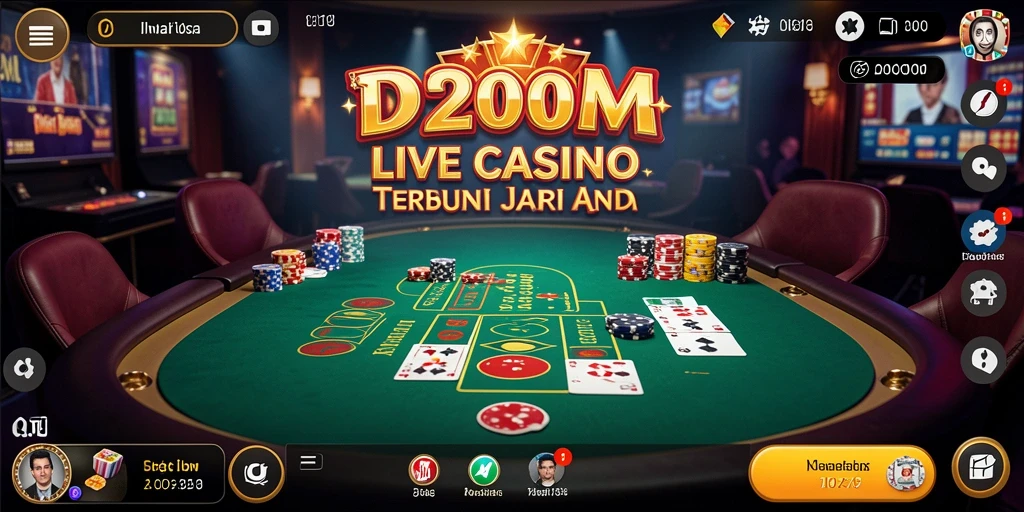 Tampilan menarik dari gameplay Live Casino di D200M.