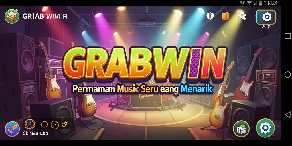 Tampilan gameplay seru dalam aplikasi musik GRABWIN.