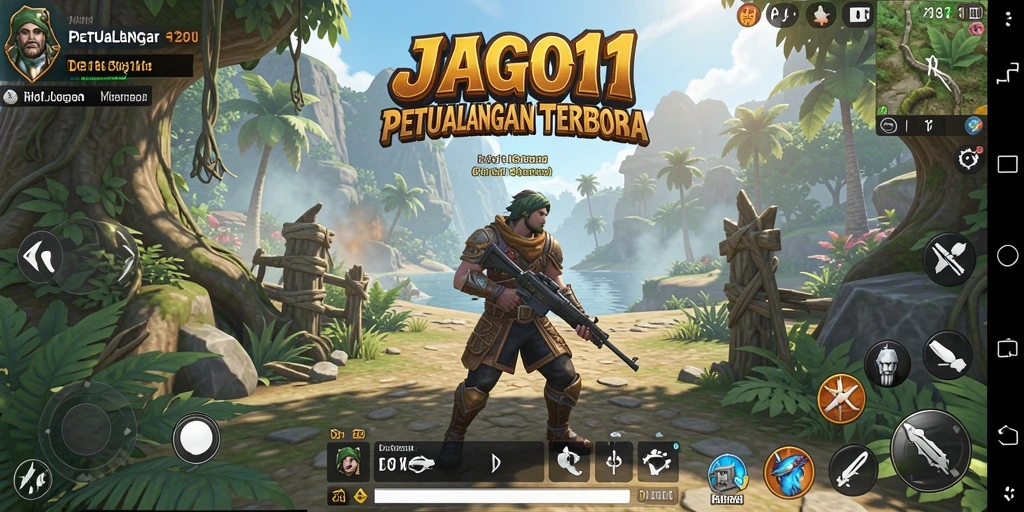 Screenshot utama JAGO11 menampilkan gameplay di dunia terbuka yang menakjubkan.