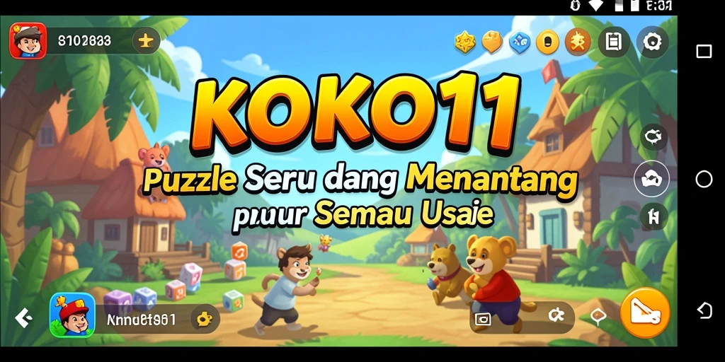 Screenshot gameplay KOKO11 menampilkan serunya merangkai teka-teki.