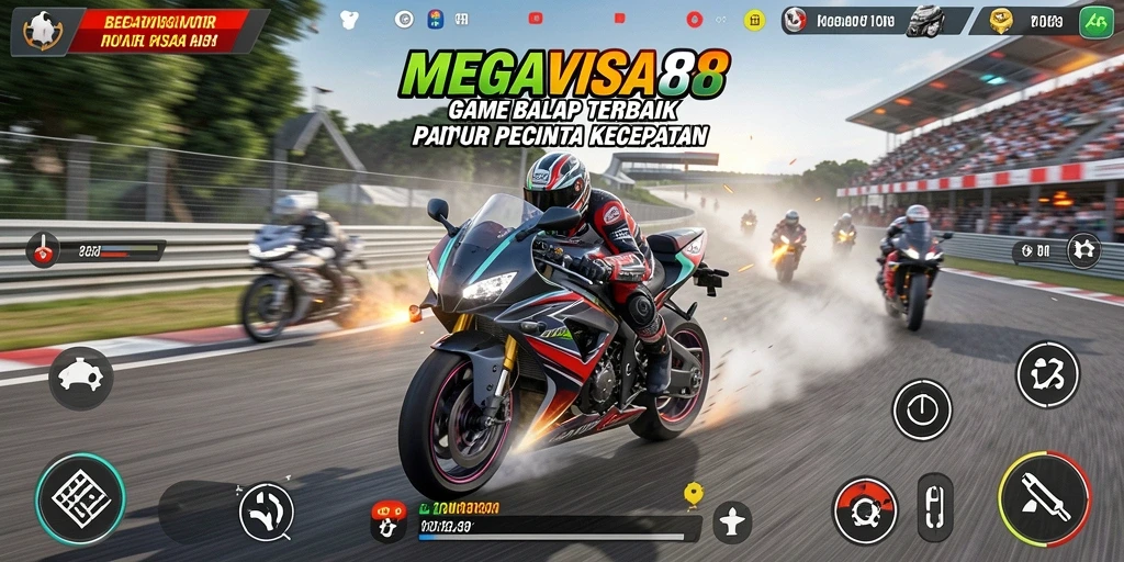 Gameplay balap motor yang mendebarkan dan penuh aksi.