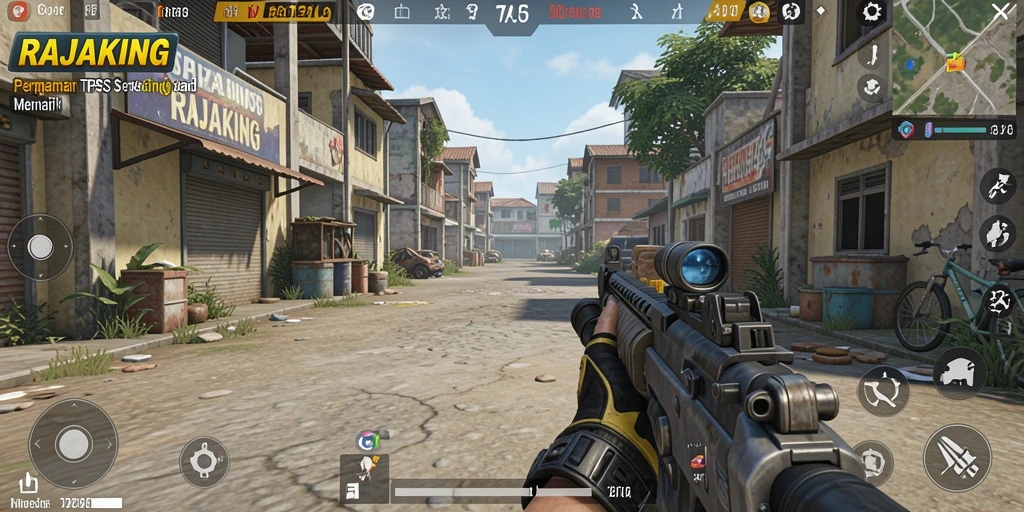Gameplay menegangkan dalam RAJAKING menunjukkan aksi seru TPS.