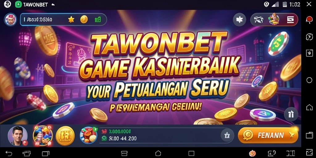 Tampilan gameplay seru dari TAWONBET dalam aplikasi Kasino.
