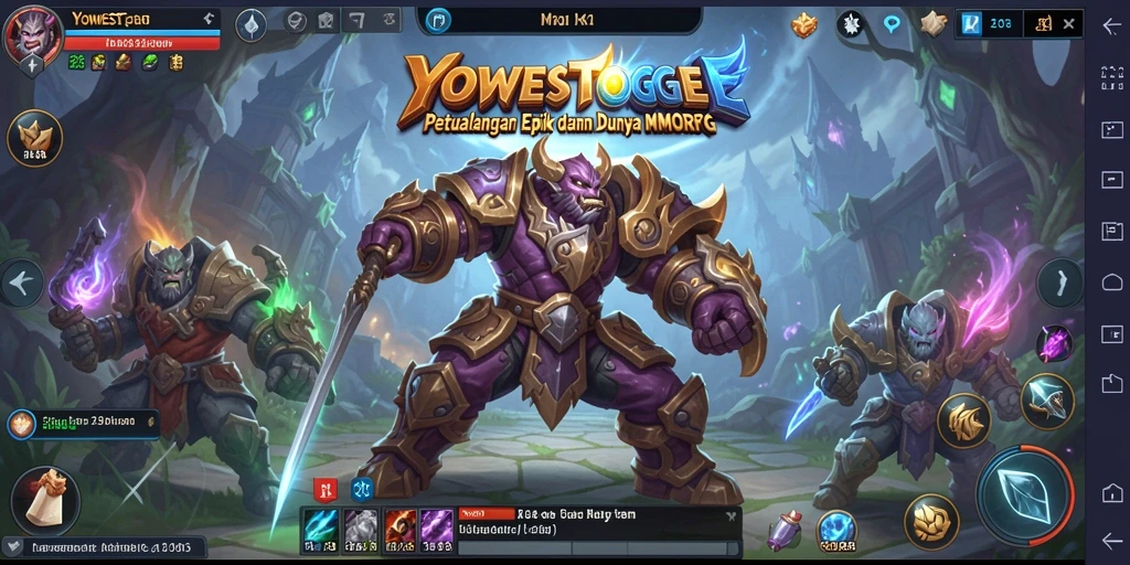 Tangkapan layar gameplay <strong>YOWESTOGEL</strong> yang menampilkan pertempuran epik dalam dunia MMORPG.