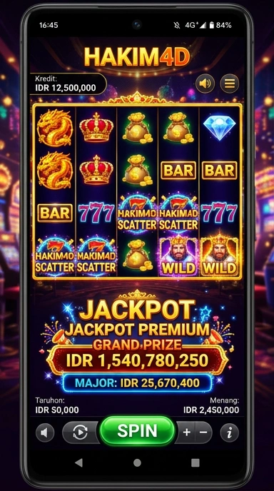 Tampilan antarmuka aplikasi hakim4d yang menarik.